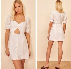 REFORMATION Clay Cut out Linen Dress